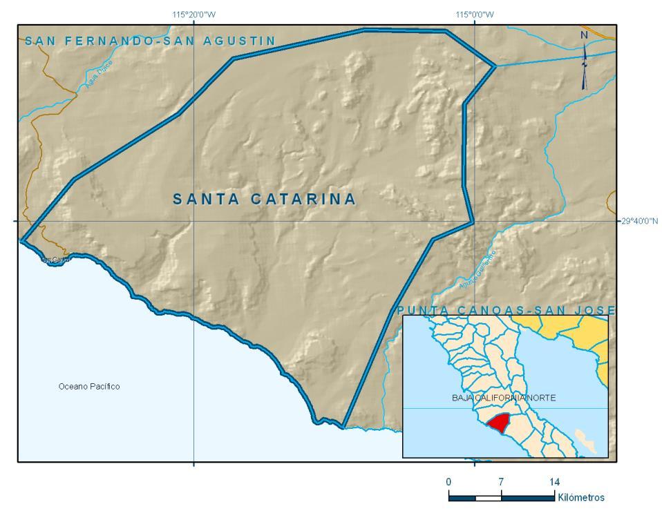 Figura 1. Localización del acuífero Geopolíticamente se encuentra ubicado en el municipio de Ensenada.