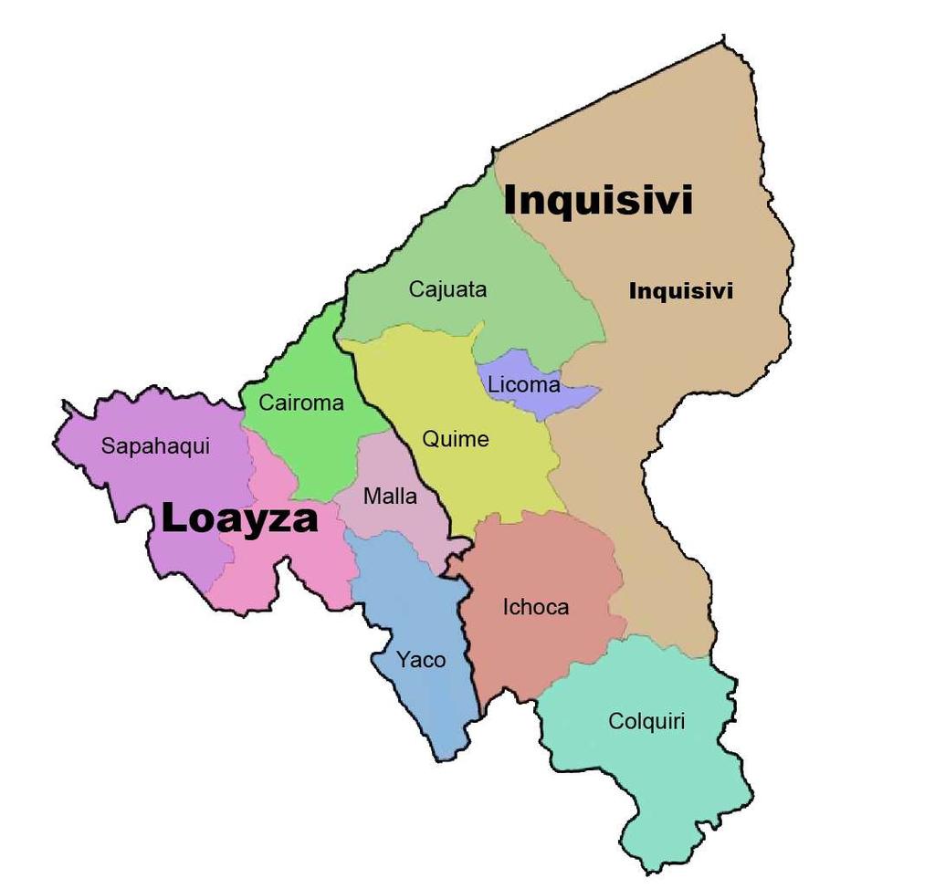 REGIÓN VALLES INTERANDINOS SUR (11 Municipios / 2 provincias) Luribay FUENTE: Plan de Desarrollo Departamental, 2012, GADLP.