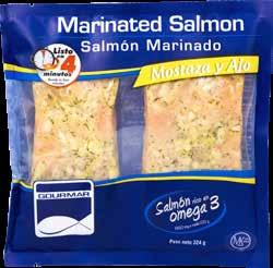 Empaques Disponibles: 85gr, 227gr, 454gr, 900gr Salmón Marinado Soya y Sésamo Salmon Salar (Atlántico) Ingredientes: Salmon Salar