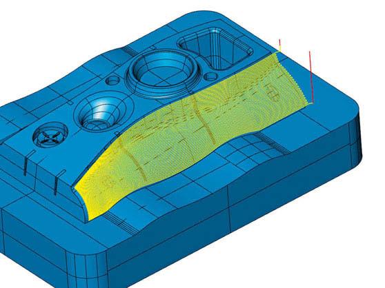 CAM estrategias 3D Aspecto destacado Acabado 3D automático Mecanizado completo seguro y mejorado durante el proceso de desbaste Esta mejora permite detectar automáticamente áreas de material sobrante