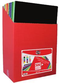 Papel para Manualidades Expositor Cartulinas Color Con cartón separador de colores.
