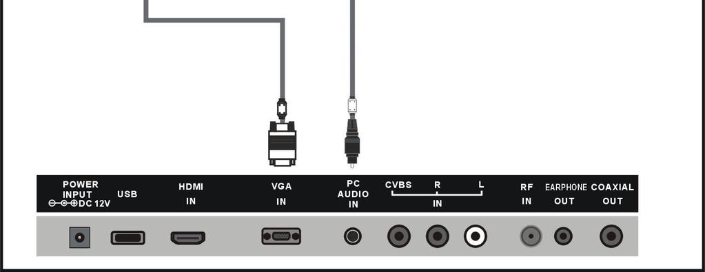 CONEXIONES EXTERNAS Conexión de una computadora CONEXIONES EXTERNAS Conexión de los Audífonos/USB Audifonos (No incluido) Cable D-Sub (No incluido) Entrada Telefonica (No incluido) (No incluido) Cada