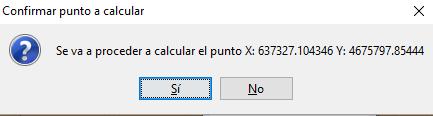 - Introducir & Calcular : mediante este botón podemos añadir a mano las coordenadas e identificador del punto, teniendo en cuenta que el formato es el mismo que en el botón Calcular, es decir ID,X,Y.