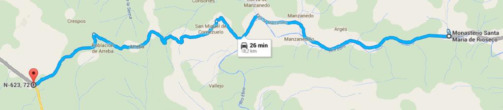 Salir de Villarcayo por la CL-629 dirección Burgos, una vez en Incinillas tomaremos el cruce a la derecha en dirección a Manzanedo.