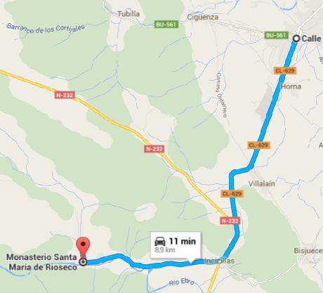 Entramos por el cruce de Cidad de Ebro BU-V-5743, hacia una estrecha carretera dónde nos dirigimos, primero dirección a San Migue de
