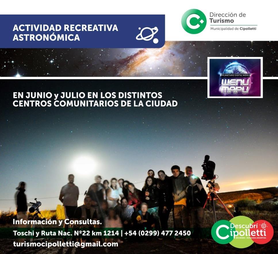 Fecha: Junio y Julio Astrónomos en Centros Comunitarios Para que nadie se quede afuera de conocer las maravillas que posee el cielo!