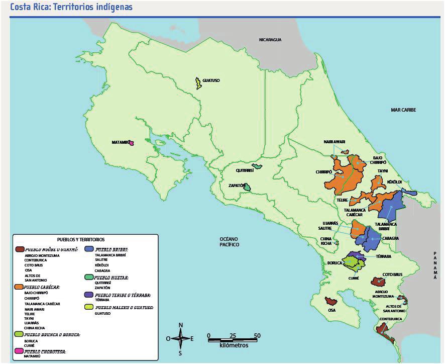 Memoria Institucional 2015 Figura 1 Distribución de los territorios indígenas. Costa Rica, 2011 Fuente: INEC, Censo de Población 2011.