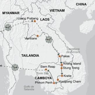 Laos y Camboya Siguiendo el Mekong. De Luang Prabang a Angkor Salidas de Junio a Noviembre Con el río Mekong como eje, descubriremos algunas de las principales atracciones de Indochina.