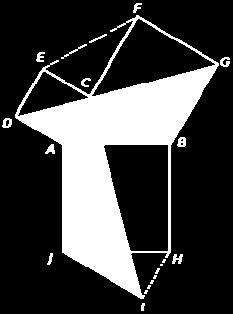 ECF y HIJ, iguales al dado, resultando dos polígonos, cuyas superficies son equivalentes.