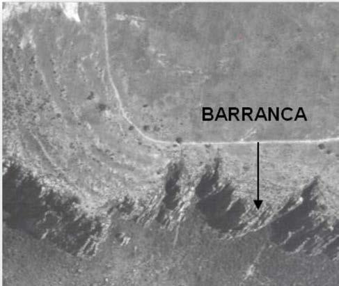 Barrancas: Depresiones con laderas abruptas y con pendientes
