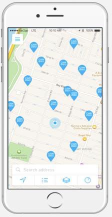 app móvil y servicios de localización.