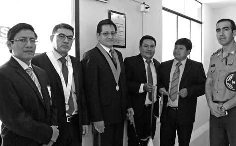 Conmerandose hoy el 35 aniversario de la provincia de San Marcos, el Presidente de la Corte Superior de Justicia de Cajamarca, Gustavo Álvarez Trujillo, acompañado del Señor Alcalde de la referida