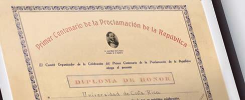 03 Agosto 2018 Documento del mes Primer Centenario de la Proclamación de la República (Diploma de