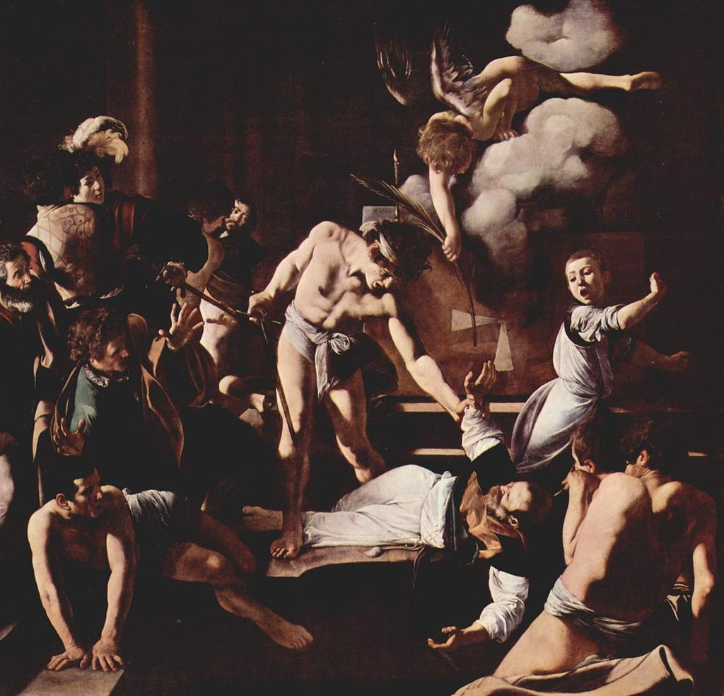 Es un lienzo de grandes dimensiones (3,38 x 3,48) y se encuentra en la capilla Contarelli. Importante es la técnica del tenebrismo, de la que Caravaggio es principal protagonista.