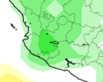 Bajío/Occidente (Guanajuato, Querétaro, Jalisco, Colima, Nayarit, Michoacán) Precipitación Será un mes