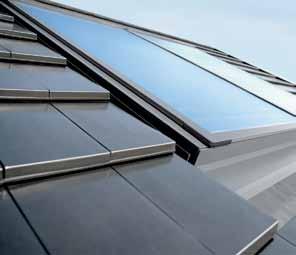 Versatilidad de colocación sobre cualquier tipo de techo. Vidrio solar con alta conductividad. Logasol SKE 2.