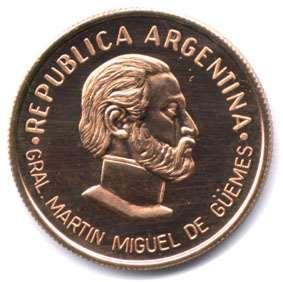 2.- Monedas conmemorativas de Martín Miguel de Güemes: El 16 de junio el Banco Central de la República Argentina emitió dos monedas conmemorativas del Gral.