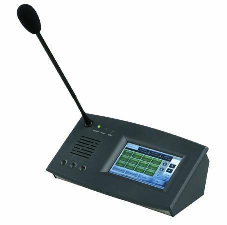 ((( ((( Estaciones de llamada para sistema de megafonía y alarma por voz EN 54. Estación de llamada ZSA-100M para avisos de voz, envío de mensajes y control de la unidad ZSA-1000M-EN.