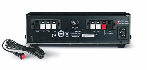 Amplificadores de megafonía con reproductor USB/MP3, tamaño compacto, para uso en sobremesa o vehículos.