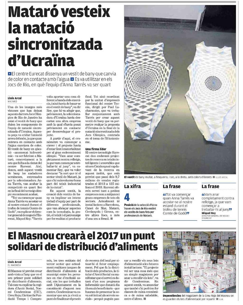 El Punt avui (Ed. Maresme) Barcelona Prensa: Tirada: Difusión: Diaria 2.154 Ejemplares 1.