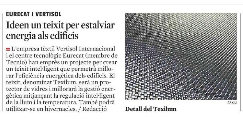 La Vanguardia (Ed. Català) Barcelona Prensa: Tirada: Difusión: 31/08/16 Diaria 63.840 Ejemplares 55.