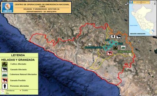 La Direccion Desconcentrada de INDECI de Arequipa informó que, conjuntamente con el Centro de Operaciones de Emergencia Nacional, continúa con el seguimiento de la emergencia.