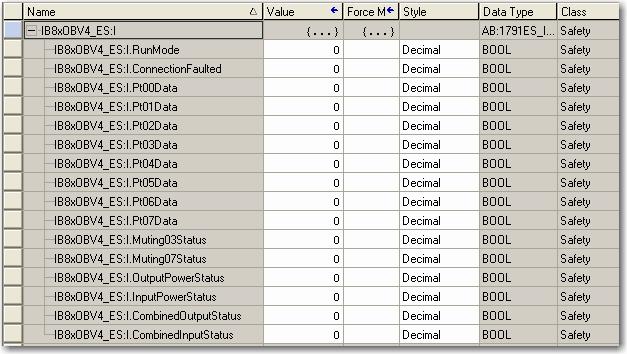 Configuración de los módulos E/S mediante la aplicación Logix Designer Capítulo 5 Combined Status Muting Un solo tag BOOL representa una función AND de los bits de estado para todos los puntos de