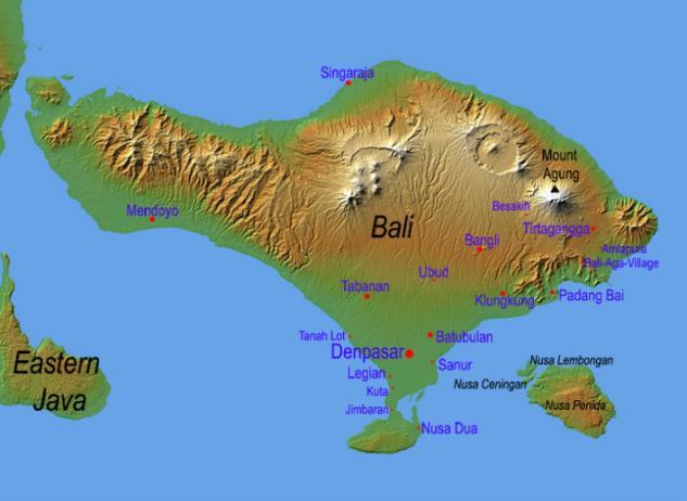 La isla de Bali es una isla y una provincia de Indonesia. Está localizada en la parte más occidental de las islas menores de la Sonda, junto con Java al oeste y Lombok al este.