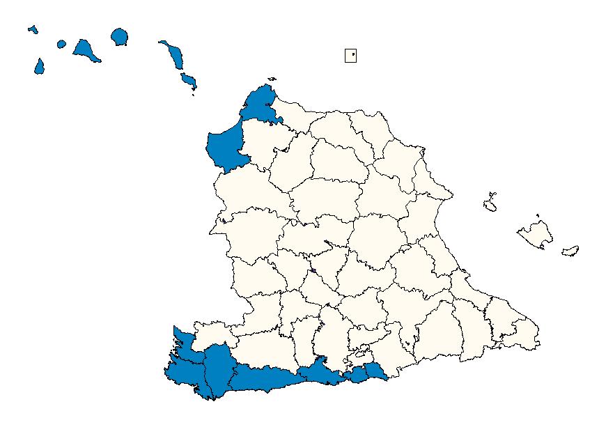 Mapas de las zonas geográficas por provincias.