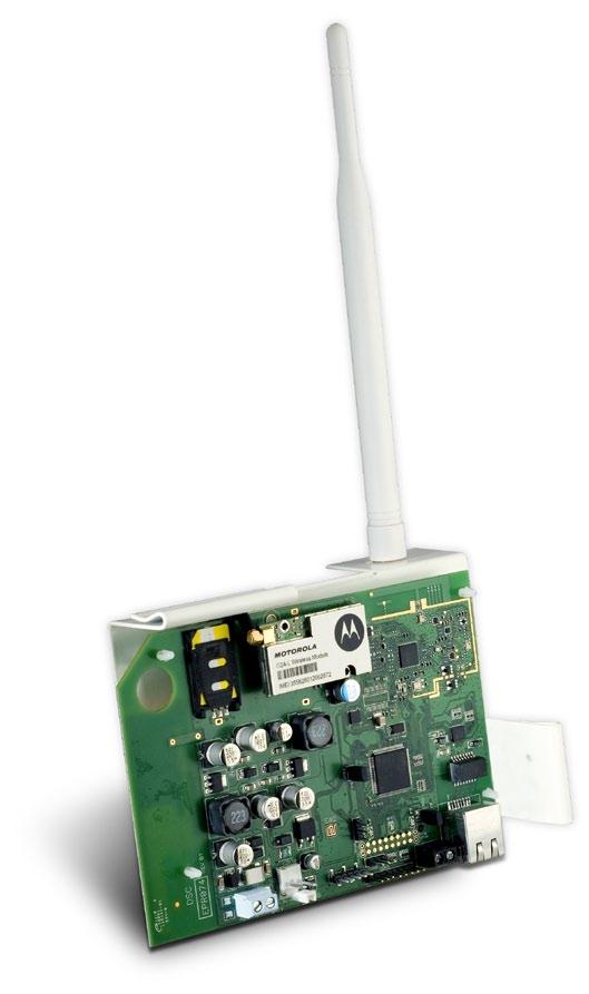 Protocolo SIA Conexión PC-Link Indicación de intensidad de la señal y falla Bloqueo de Portadora de red y bloqueo de SIM* Cuatribanda: 850 MHz, 1900 MHz, 900 MHz y 1800 MHz Compatible con receptores