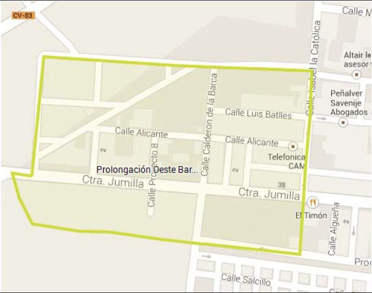 Sector oeste del Barrio de San Juan Descripción: El sector oeste del barrio de San Juan ocupa la zona occidental de Pinoso.