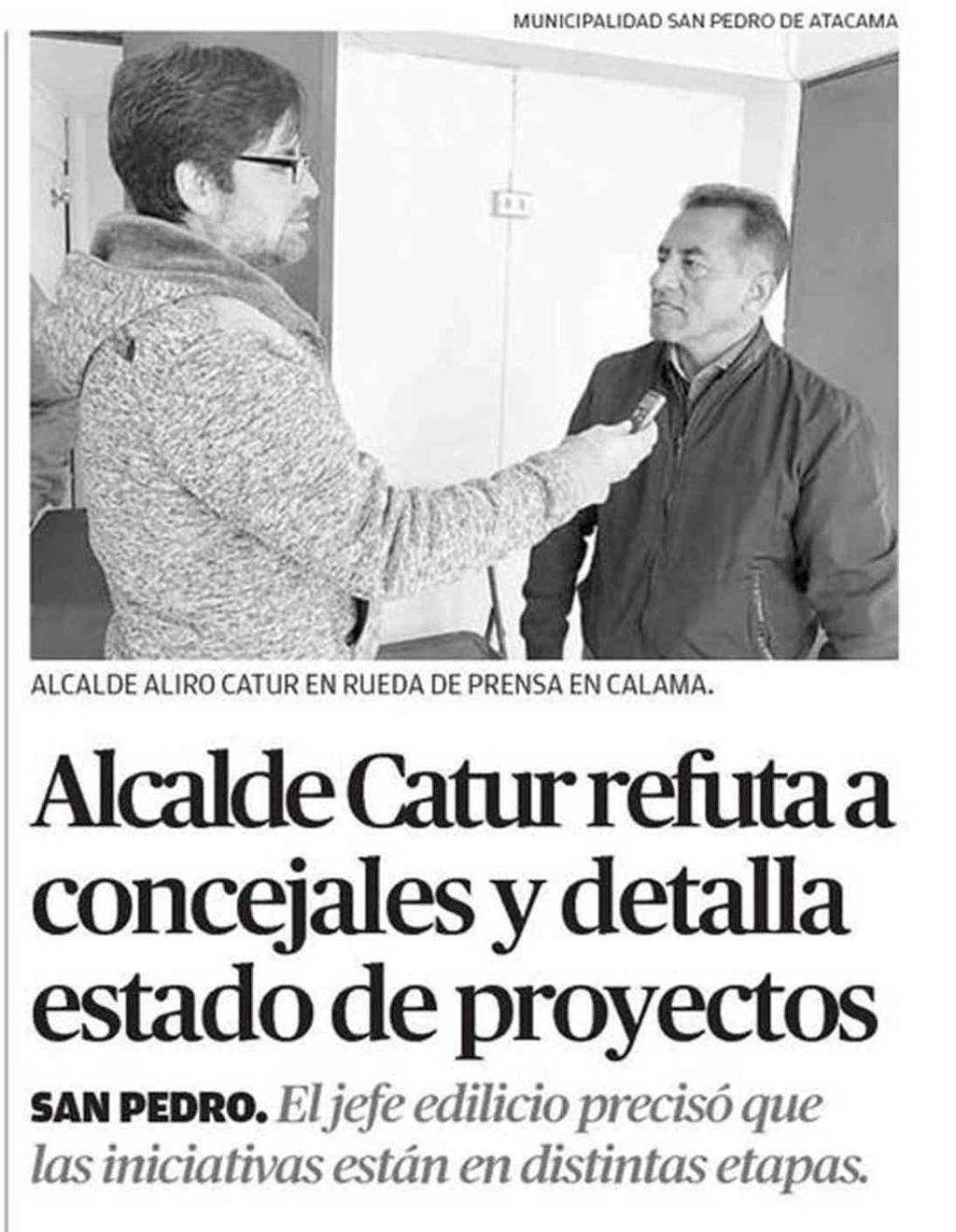 El Mercurio de Calama 5 4 Alcalde Catur refuta a