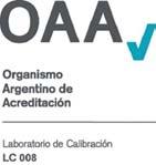 Hoja 1 Este certificado se expide de acuerdo al convenio establecido entre el ORGANISMO ARGENTINO DE ACREDITACION y el titular del Laboratorio de Calibración.