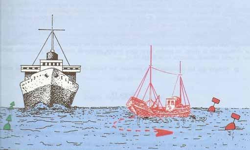 c) Los buques dedicados a la pesca no estorbarán el tránsito de ningún otro buque que navegue dentro de un paso o canal angosto.