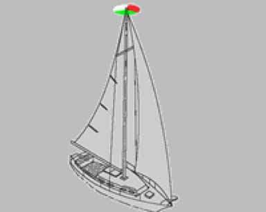 Regla 25: Buques de vela en navegación y embarcaciones de remo a) Los buques de vela en navegación exhibirán: i) luces de costado; ii) una luz de alcance.