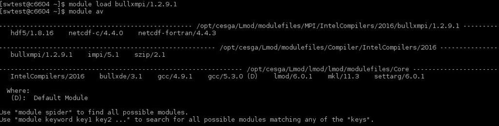 Descargar un módulo/s: $ module unload package1 package2 Módulos cargados actualmente: $ module list En un momento dado puede ser interesante cambiar los compiladores en uso: $ module swap