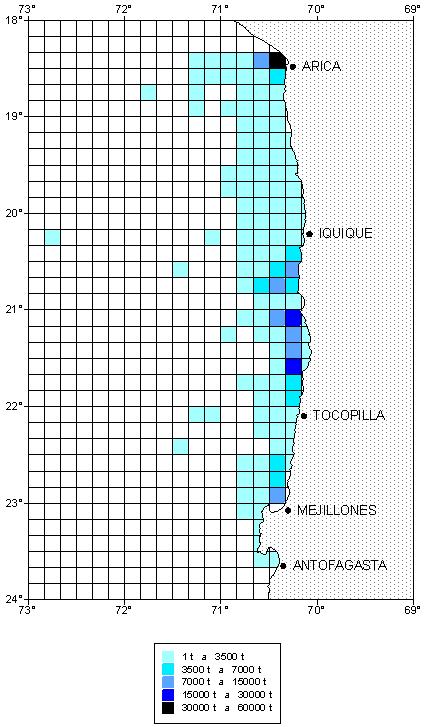 Distribución espacial de la captura de anchoveta, año 2005 (anual) y 2006 (primer semestre). 2.2 ANTECEDENTES BIOLÓGICOS. 2.2.1 Estructura talla-edad de la captura. Anchoveta.