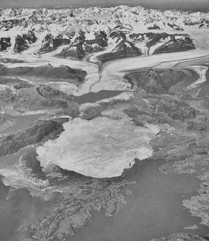 Retroceso del glaciar Columbia Alaska 2001 1999 1996 1993 1989 1983 1985