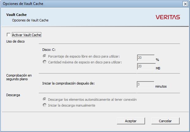 Trabajar sin conexión con Enterprise Vault Configurar su Vault Cache 15 un elemento archivado, Enterprise Vault le solicitará descargar el elemento la próxima vez que esté en línea.