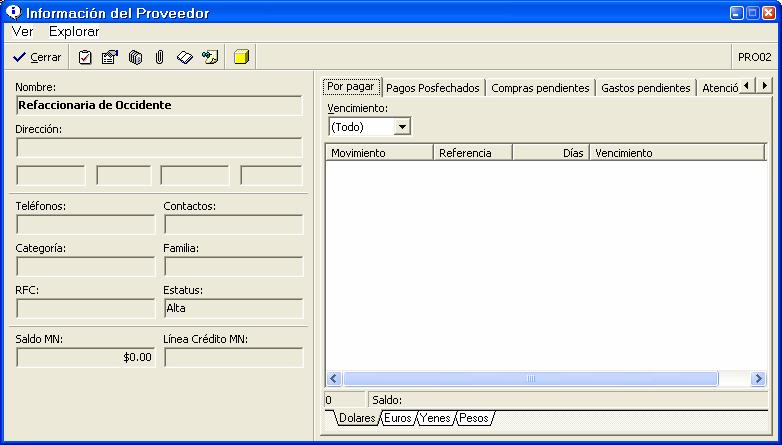 MV-MC-APE-2009 22/06/2007 08/01/2010 1 27 de 99 Información del Proveedor Esta opción muestra los datos generales