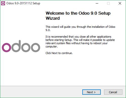 Instalación de Odoo: Una vez hemos descargado