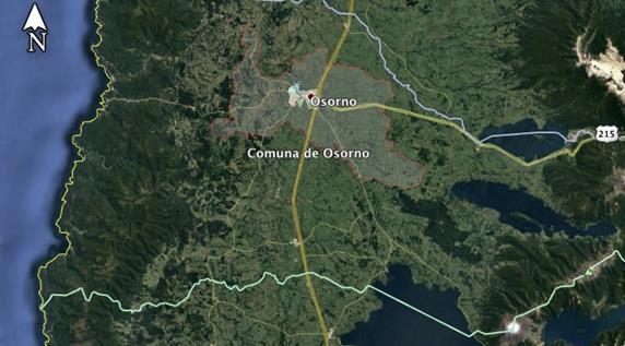 Figura I.1-2: Localización ciudad de Osorno. Fuente: Internet. I.2. Población Según el Instituto Nacional de Estadísticas (INE), la comuna de Osorno posee una superficie de 951,3 Km², mientras que su población corresponde a 145.