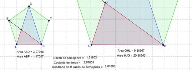 los ángulos igules 7º. En el triángulo ABF, el ángulo ABF mide º el BAF, 7º por lo tnto los triángulos son semejntes demás el ángulo BFA tmbién mide 7º.