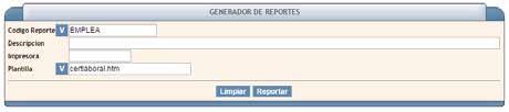 Una Generador de reportes: vez ingrese en Generador de reportes de clic en reportar. Desprendibles: Seleccione la fecha inicial y la fecha final en la que desea el desprendible.