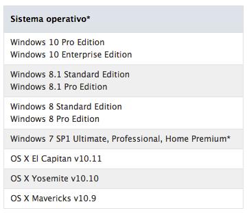 Requisitos del sistema Tenga en cuenta que ya no se admiten OS X Mountain Lion 10.8 ni OS X Lion 10.7.