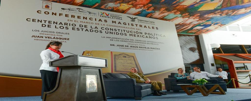 En el marco de la conmemoración del centenario de la Constitución, se llevó a cabo en el vestíbulo del Congreso, una conferencia magistral sobre los