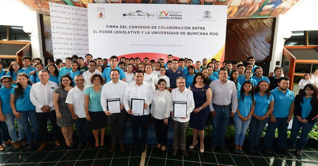 Con el objetivo de promover una mejor preparación académica para los estudiantes, el Congreso del Estado firmó un convenio de colaboración con la Universidad de Quintana Roo, el cual