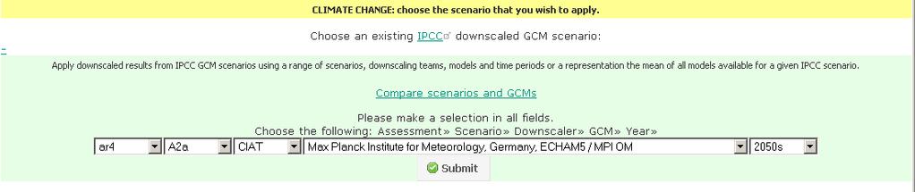 CASO DE USO: ECHAM GCM escenario climático Apliquemos los escenarios climáticos ar4 y