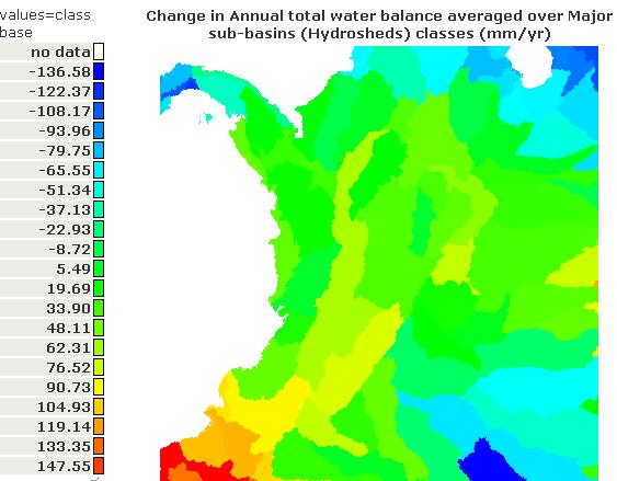 Cambio climático: Impactos espaciales Balance hídrico (BH)