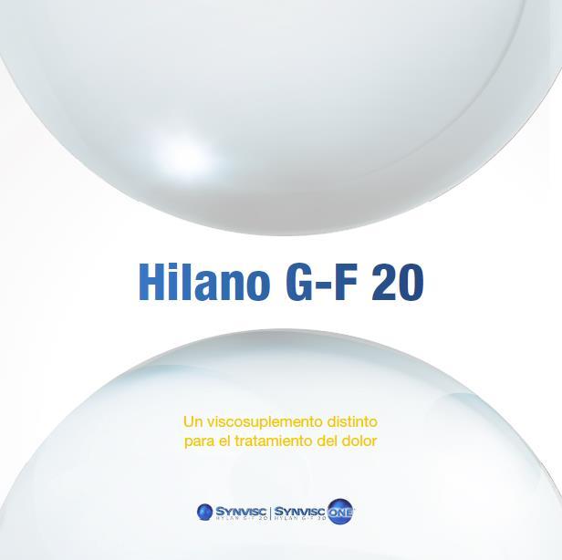 Hilano G-F 20: Material ciclo I Objetivos 3 páginas, 3 objetivos: 1. Diferenciar Hilano G-F 20 del resto de VS. 2. Mostrar la eficacia vs. otros productos. 3. Dar a conocer las diferencias entre productos a través de guías clínicas reconocidas.